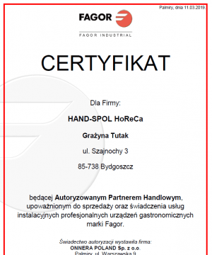certyfikat-fagor
